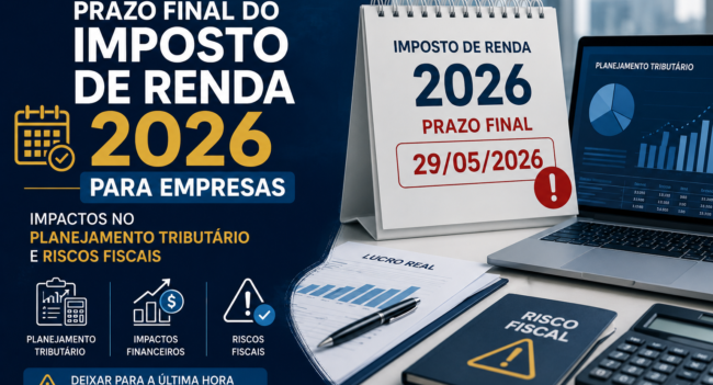 Prazo final do Imposto de Renda 2026 para empresas impactos no planejamento tributário e riscos fiscais